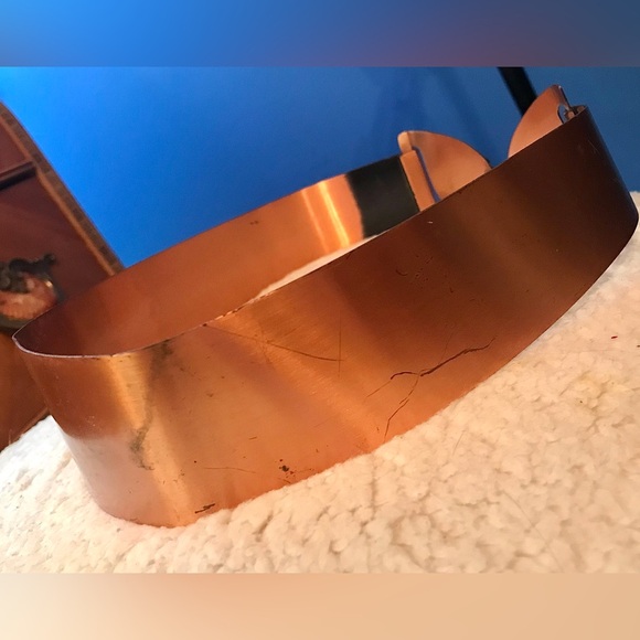 Vintage 1950s Copper Renoir Style Metal Waist Belt W/ Leaf Detail XS 24-25” - Picture 6 of 7